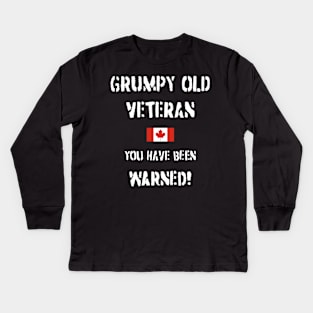 Grumpy Old Veteran (Canada) Kids Long Sleeve T-Shirt